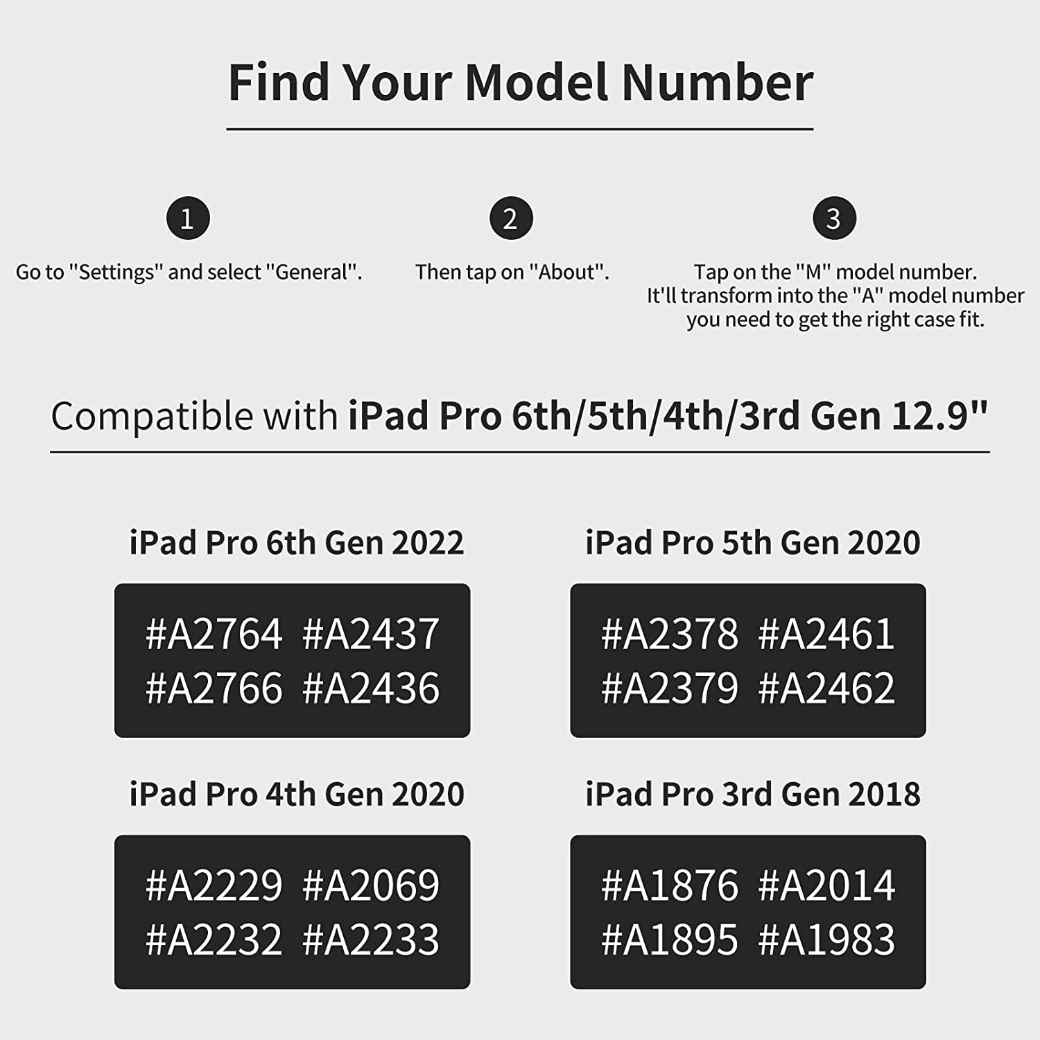 Case for Ipad Pro 12.9 2022 6Th/5Th/4Th/3Rd Generation