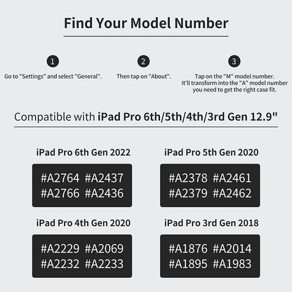 Case for Ipad Pro 12.9 2022 6Th/5Th/4Th/3Rd Generation