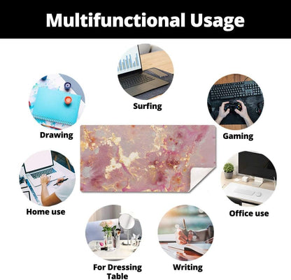 PU Leather Large Mouse Pad, Office Decor, 31.5" X 15.7", Rose Gold