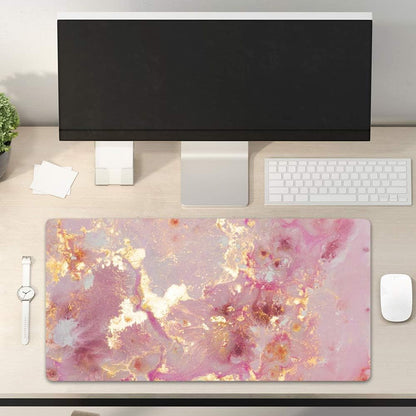 PU Leather Large Mouse Pad, Office Decor, 31.5" X 15.7", Rose Gold