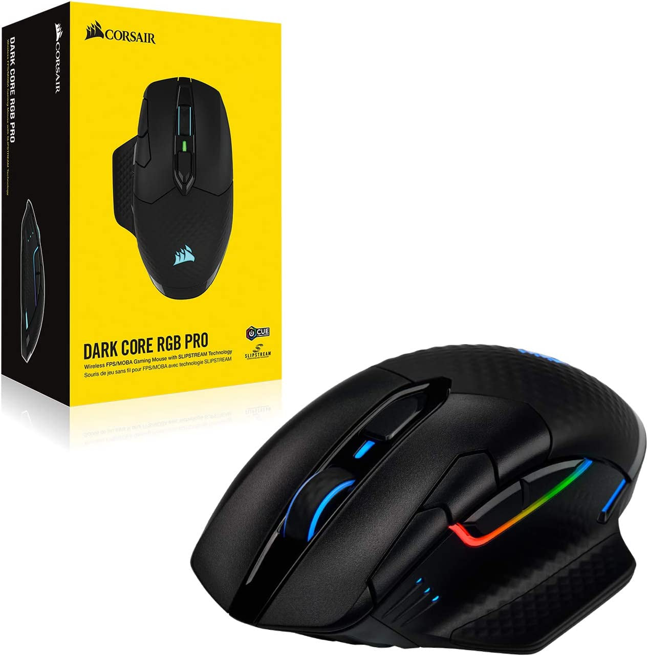 Corsair Dark CORE RGB PRO Wireless/Wired FPS MOBA PC Gaming Mouse – Black