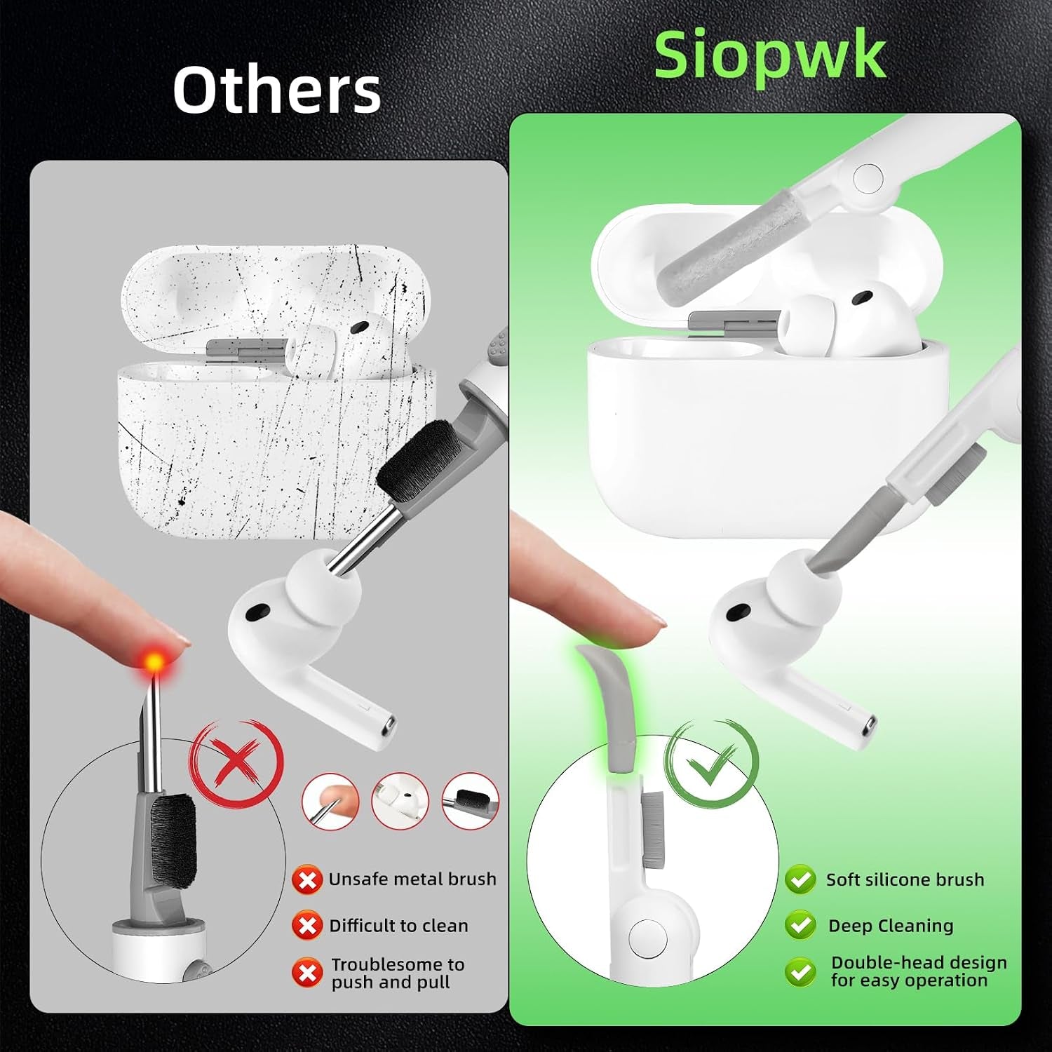 Glow in the Dark Case for Apple Airpods Pro 3 with Cleaner Kit