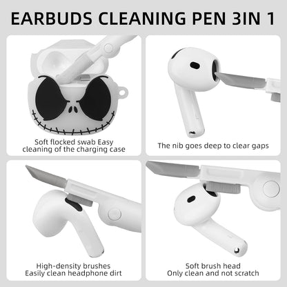 Glow in the Dark Airpods 4 Case with Cleaner Kit&Cute Panda Keychain