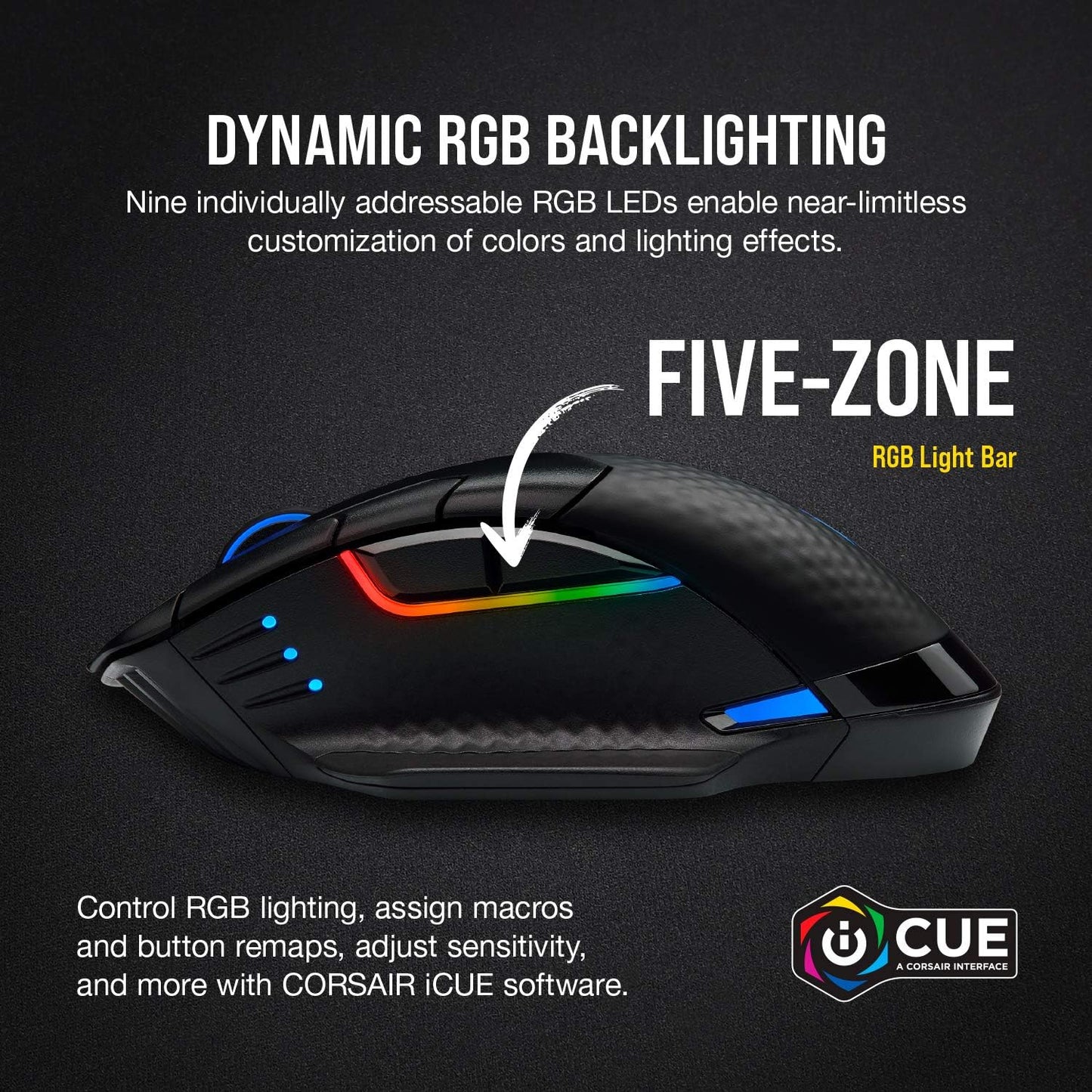 Corsair Dark CORE RGB PRO Wireless/Wired FPS MOBA PC Gaming Mouse – Black