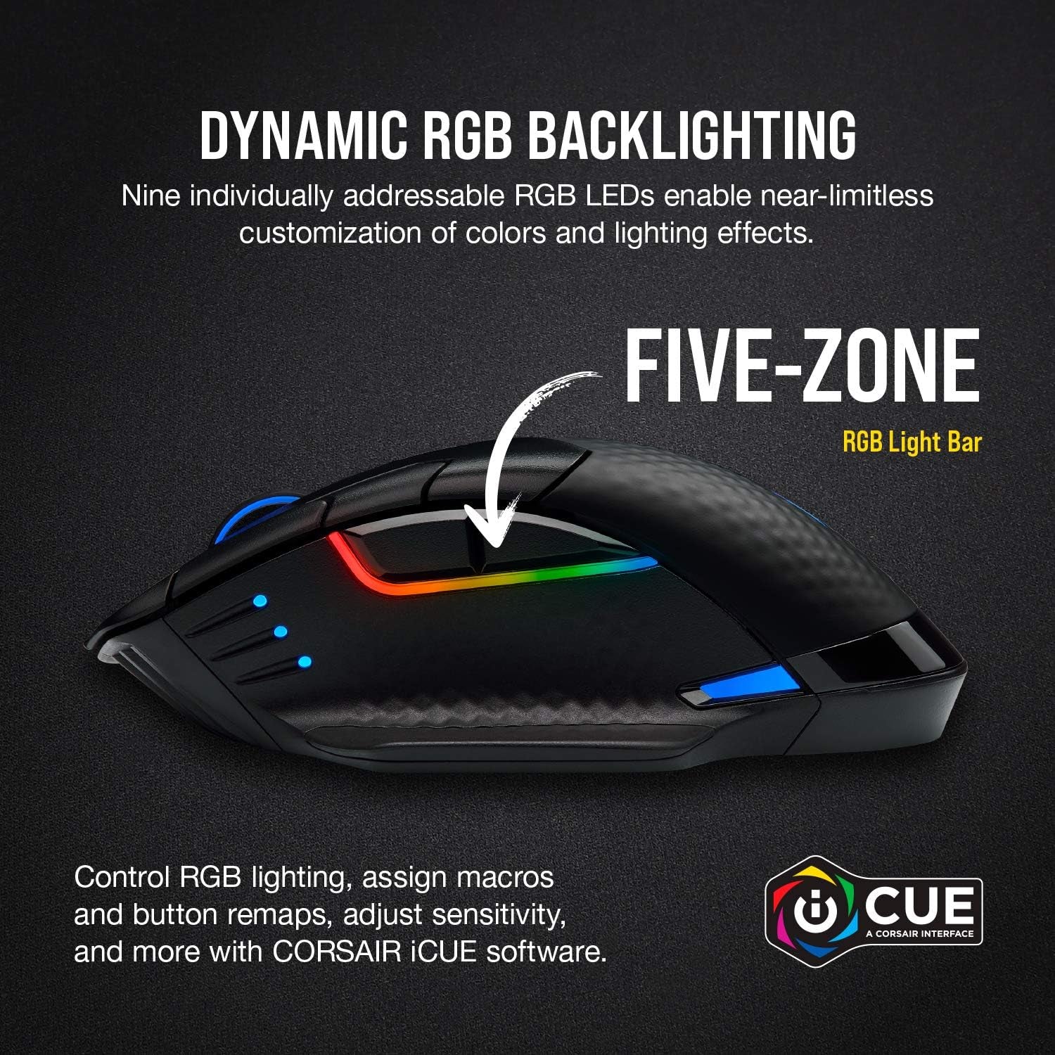 Corsair Dark CORE RGB PRO Wireless/Wired FPS MOBA PC Gaming Mouse – Black