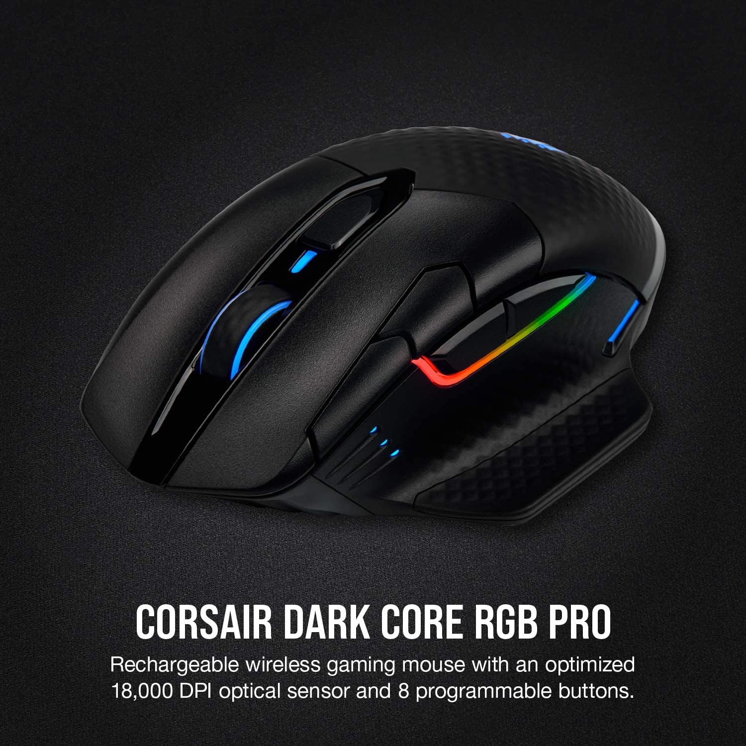 Corsair Dark CORE RGB PRO Wireless/Wired FPS MOBA PC Gaming Mouse – Black