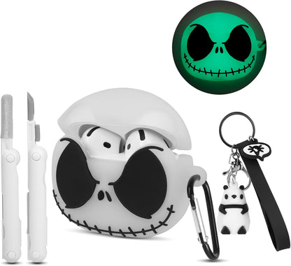 Glow in the Dark Airpods 4 Case with Cleaner Kit&Cute Panda Keychain